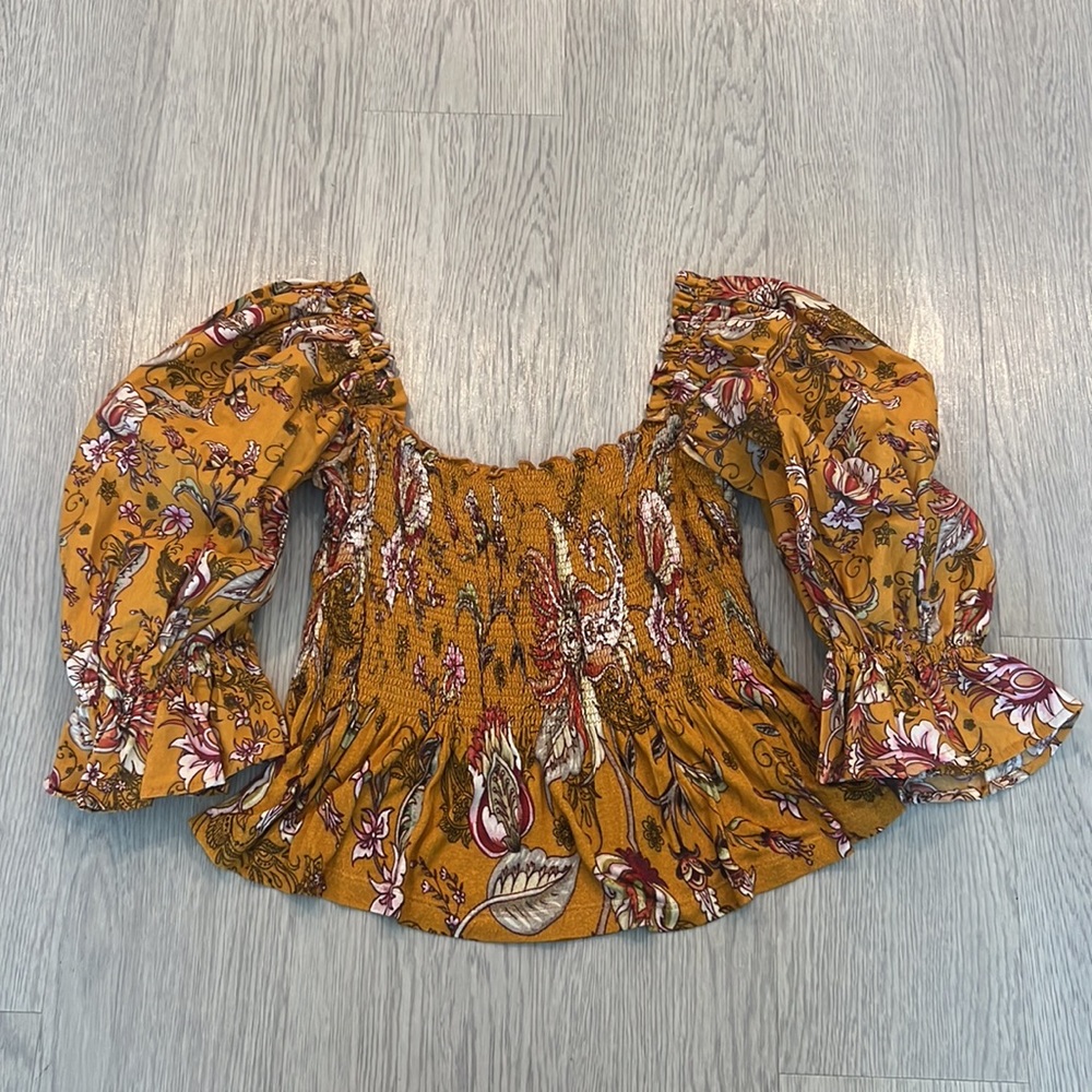 *NWOT* Anthropologie Conditions Apply smoked sweetheart blouse